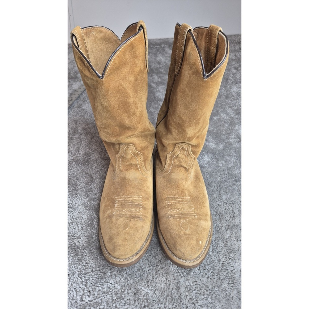 Vintage 1978 Western Boots Mens 10 EE Extra Wide Suede USA Made Vibram Sole
